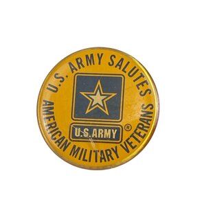 U.S. Army Salutes American Military Veterans Lapel Pin Gold-Tone  Collectible